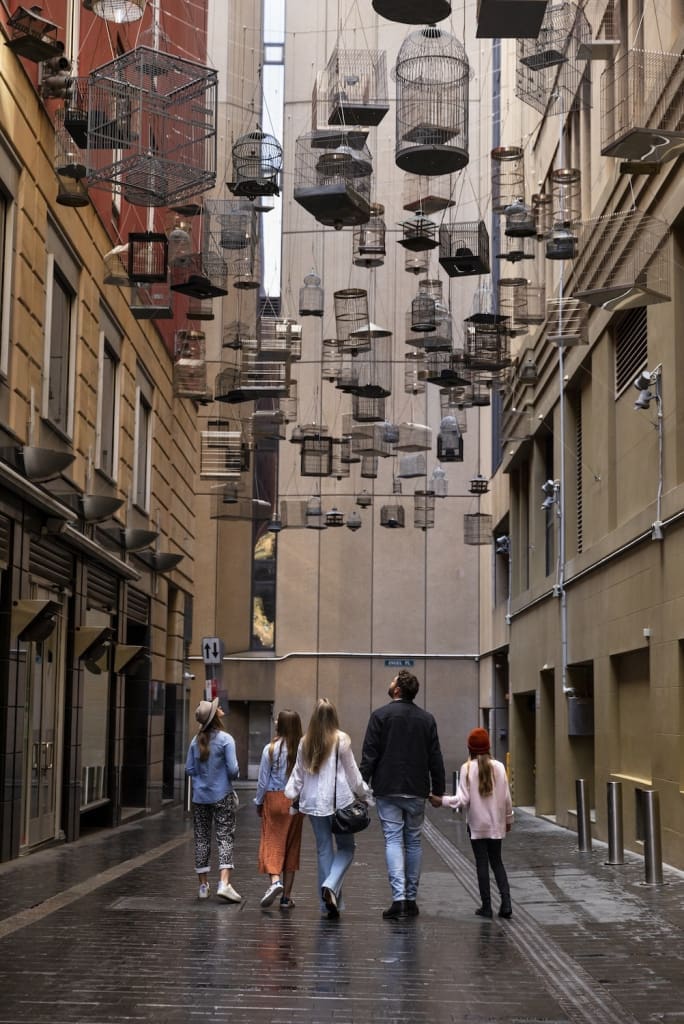 Family enjoying Angel Place’s Forgotten Songs in Sydney